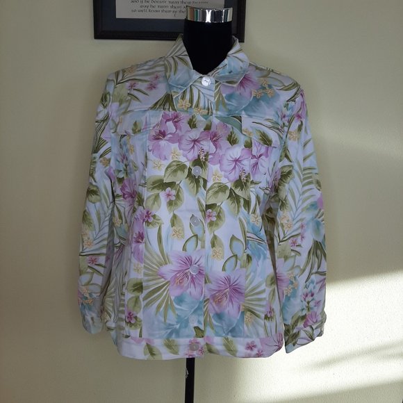 NWOT!! Alfred Dunner Tropical Lightweight Denim Jacket - Picture 5 of 13